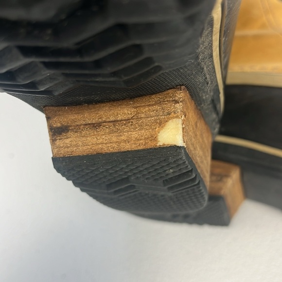 Sorel Slimpack II Boots Lace-up Waterproof Winter Duck Boots Black/Tan Leather - Picture 9 of 9